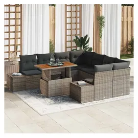 vidaXL Garten-Essgruppe 9-tlg. Grau/Braun