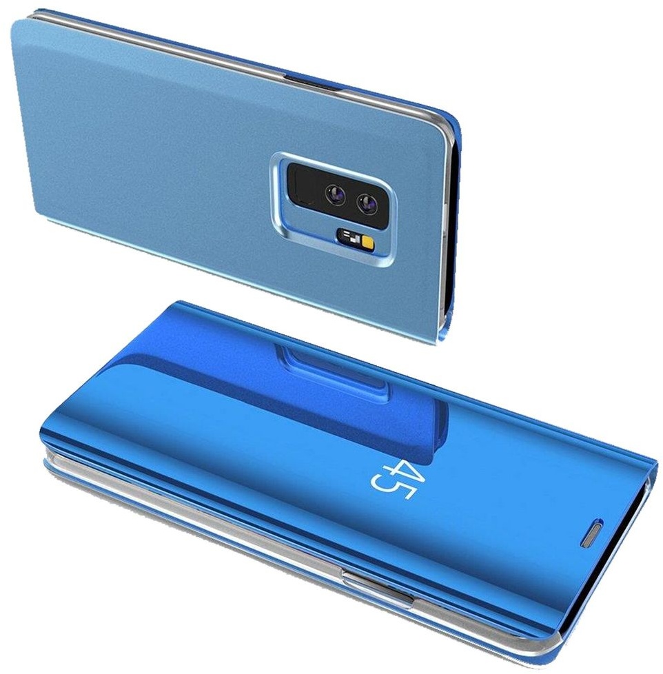 cofi1453® Smart View Spiegel Mirror Smart Cover Schale Etui kompatibel mit Samsung Galaxy A32 4G (A325F) Schutzhülle Tasche Case Schutz Clear Blau