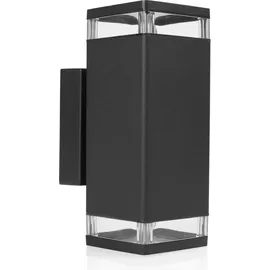 smartwares Außenwandleuchte Aluminium 23,0 cm 2er Set Schwarz