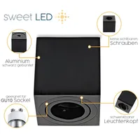 Sweet Led Aufbaustrahler eckig schwarz Aufbauspot GU10 7W Aluminium