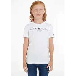 Tommy Hilfiger Essential Tee Rundhalsausschnitt, Weiß (White), 7 Jahre