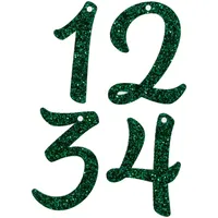 Adventskranz Anhänger Zahlen 1-4 Grün