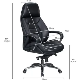 KADIMA DESIGN Chefsessel MIRON aus Leder, Multiblockwippmechanik, bis 120 kg, in 3 Farben verfügbar