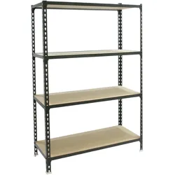 SimonRack Maderclick schraubenloses Metallregal 4 Böden. Farbe anthrazit/holz 1500x1100x500 mm