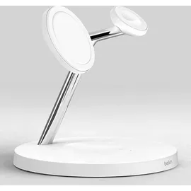 Belkin Drahtloses 3-in-1-Ladegerät mit MagSafe 15 W, Weiß - Weiß