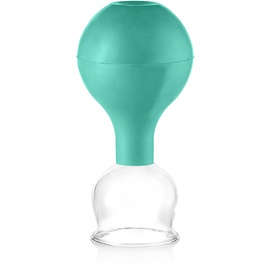 PULOX Schröpfglas aus Echtglas inkl. Saugball in Grün, 40 mm