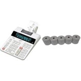 CASIO Druckender Tischrechner FR-2650RC, 12-stellig, 2-Farbdruck, Steuerberechnung, Netzbetrieb inkl. Netzteil & Casio PAPERROLL57MM-5PCS druckende Rechner weiß