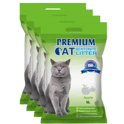 Premium-Katzenklumpstreu aus Bentonit - Apfel für Katzen 4x5L