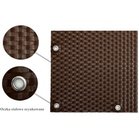 Progresja Polyrattan Balkonsichtschutz mit Metallösen - Braun 0,9m x 3m