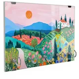 DEQORI Schlüsselbrett 'Sommer in den Hügeln', (1 St), Schlüsselhalter Schlüssel Haken Schlüsselboard modern Schlüsselleiste bunt|grün