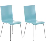 TPFLiving Besucherstuhl Peppo Holz Hellblau 2er Set