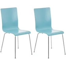 TPFLiving Besucherstuhl Peppo Holz Hellblau 2er Set
