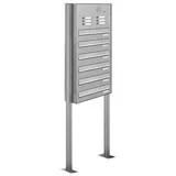 AL Briefkastensysteme Durchwurfbriefkasten 6 Fach Silber