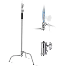 Vevor C-Stand Lampentständer, max. Höhe 330cm Edelstahl Foto-Lichtstativ Stativ