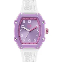 ICE-Watch ICE boliday 23, Gehäusefarbe lila, Silikonarmband weiß, Größe M