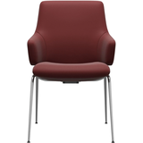 Polsterstuhl STRESSLESS "Laurel", rot (cherry paloma, chrom matt), B:58cm H:92cm T:59cm, Leder PALOMA: PALOMA ist ein durchgefärbtes Semianilin-Möbelleder mit natürlicher Narbung., Stühle, Polsterstuhl, Low Back mit Armlehne, Größe L, mit Beinen aus Stahl in Chrom matt