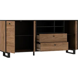 Forte Sideboard 180,8 x 81,6 x 42 cm Colonialeiche / Schwarz