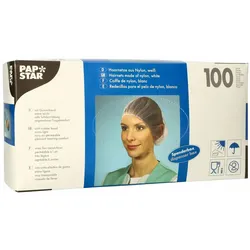 200x Haarnetze Kopfhauben dezente Haarfixierung aus Nylon Ø 55-62 cm weiss