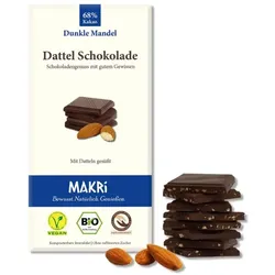 MAKRI Dattel Schokolade Dunkle Mandel 68% bio