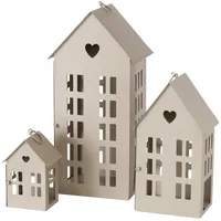 Boltze Lichthaus Alamo 3er, 13/24/35 cm, beige
