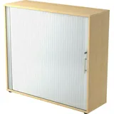 Hammerbacher Rollladenschrank ahorn, silber 2 Fachböden 120,0 x 40,0 x 110,0 cm