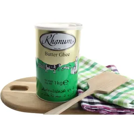 Khanum Pure Butter Ghee 1 Kg Butterfett geklärte Butter Butterschmalz Speiseöl