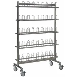 novocal Regalwagen, Edelstahl SRW60 , SRW60, für 60 Paar Schuhe