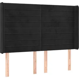 vidaXL Boxspringbett mit Matratze & LED Schwarz 140x200 cm Samt