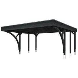 SKANHOLZ Doppelcarport Friesland 5,46 x 5,55 m anthrazit inkl. Pfostenanker