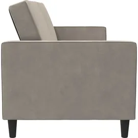 dorel home 3-Sitzer DOREL HOME "Presley", grau (taupe), B:203cm H:83cm T:83cm, Veloursstoff 100% Polyester, Sofas, Sofa mit Bett-Funktion und verstellbarer Rückenlehne