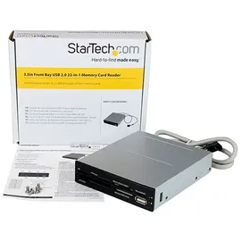 Startech StarTech.com Interner USB 2.0 Kartenleser 3,5" (8,9cm) - 22-in-1 Front Panel Card Reader - Multi Speicherkartenleser für SD / CF / MMC