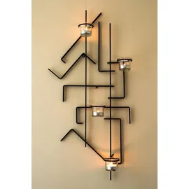DanDiBo Ambiente DanDiBo Wandteelichthalter MIX4 Schwarz Wandkerzenhalter Metall 73 cm Teelichthalter