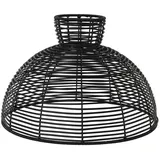 StarTrading Lampenschirm rund wetterfest Rattanoptik f.E27 Fassungen D:47cm schwarz