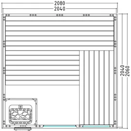 Harvia Komfort Large Saunakabine 208x206x204 cm