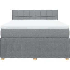 vidaXL Boxspringbett 140 x 200 cm Hellgrau
