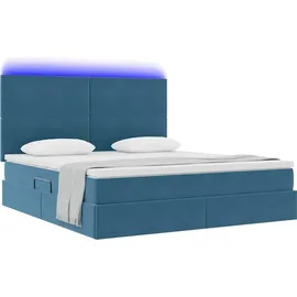 vidaXL Bett 160 x 200 cm Dunkelblau