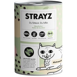 STRAYZ BIO Katze 6 x 400 g - Bio-Huhn & Bio-Zucchini