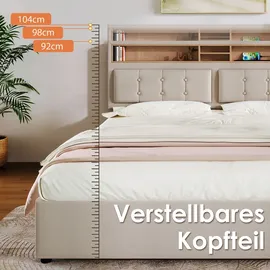 Flieks Polsterbett 160 x 200 cm Beige