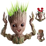 Groot Treeman Pflanzer, Baby Groot Blumentopf, Innovative Action-Figur aus Filmklassiker I AM Groot, Groot Sukkulenten Pflanzgefäß, Groot Blumentöpfe Mit Drainage Loch, für Garten & Aquarium