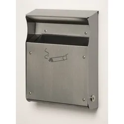 PROREGAL Wandascher mit Zylinderschloss + Piktogramme | 2 Liter, HxBxT 30x23x6cm | Edelstahl | Ascher Aschenbecher