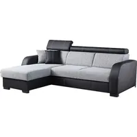 Ecksofa mit Schlaffunktion und Bettkasten - Ottomane links als auch rechts montierbar,Couch für Wohnzimmer, Schlafsofa Sofagarnitur Sofa Eckcouch ... - Schwarz