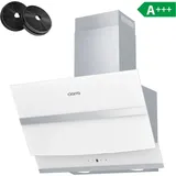 736NWH60 650 m3/h a+++ Kopffreie Dunstabzugshaube 60cm Kopffreihaube wifi- app Touch-Steuerung mit 2 Kohlefilter Abluft Umluft Weiß - Ciarra