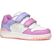 GEOX J WASHIBA Girl B Sneaker, White/Cyclamen, 27