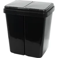 GRIZZLY Doppelmülleimer 2x 25 L, platzsparender Recycling Abfallbehälter mit