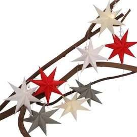 GURU-SHOP 8`er LED Batterie Lichterkette (3AA) 8x Papier Ministern 20 cm, Faltbar - Set 6,