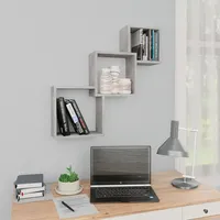 vidaXL Würfel-Wandregal 68 x 15 x 68 cm Grau