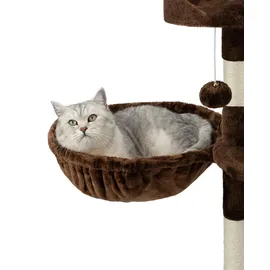 LIONTO Liegemulde für Kratzbäume, Liegefläche mit stabilem Metallrahmen Ø 40 cm 15 cm Tiefe, braun