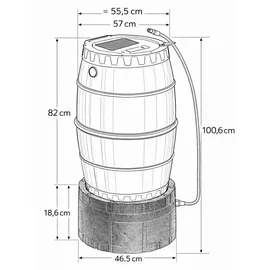 Yerd Regenfass 170 l Schwarz