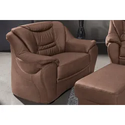Sessel SIT & MORE "Benson", braun, B:98cm H:94cm T:95cm, NaturLeder, Luxus-Microfaser ALTARA NUBUCK (100% Polyester), Luxus-Kunstleder, Sessel, Polstersessel