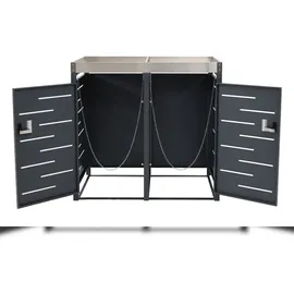 Mendler Mülltonnenverkleidung HWC-H40b 110 x 115 x 62 cm grau